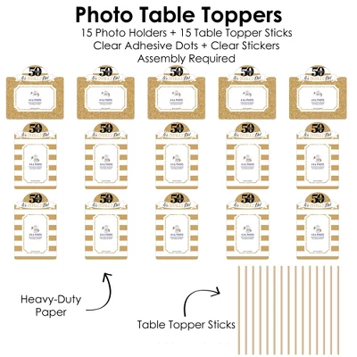 Big Dot Of Happiness We Still Do - 50th Wedding Anniversary - Anniversary Party Picture Centerpiece Sticks - Photo Table Toppers - 15 Pieces 3 Big Dot Of Happiness We Still Do - 50th Wedding Anniversary - Anniversary Party Picture Centerpiece Sticks - Photo Table Toppers - 15 Pieces - Image 3