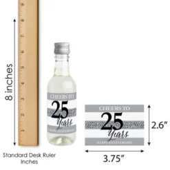 Big Dot Of Happiness We Still Do - 25th Wedding Anniversary - Mini Wine And Champagne Bottle Label Stickers - Anniversary Party Favor Gift - Set Of 16 -Aurora Party Sales GUEST cf6d3119 20ba 43ba 971f 9386d317d792