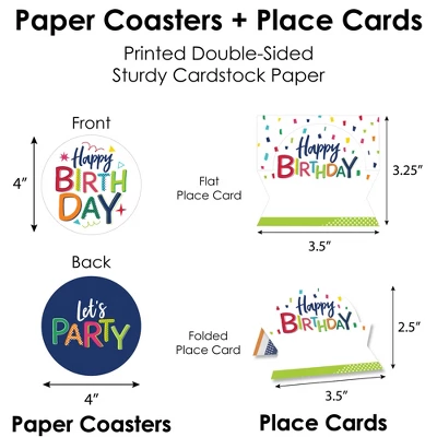 Big Dot Of Happiness Cheerful Happy Birthday - Colorful Birthday Party Paper Charger And Table Decorations - Chargerific Kit - Place Setting For 8 6 Big Dot Of Happiness Cheerful Happy Birthday - Colorful Birthday Party Paper Charger And Table Decorations - Chargerific Kit - Place Setting For 8 - Image 6