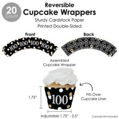 Big Dot Of Happiness Adult 100th Birthday - Gold - Birthday Party Favors And Cupcake Kit - Fabulous Favor Party Pack - 100 Pieces -Aurora Party Sales GUEST d0a17380 2dde 4e6a 9122 4dc8897fe72d