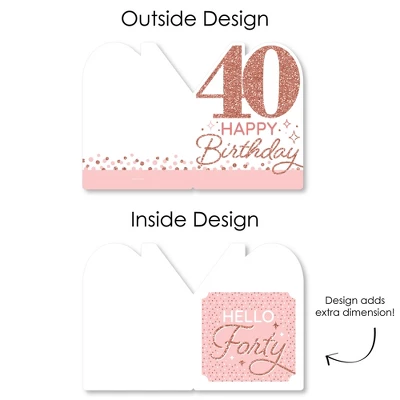 Big Dot Of Happiness 40th Pink Rose Gold Birthday - Happy Birthday Giant Greeting Card - Big Shaped Jumborific Card - 16.5 X 22 Inches 4 Big Dot Of Happiness 40th Pink Rose Gold Birthday - Happy Birthday Giant Greeting Card - Big Shaped Jumborific Card - 16.5 X 22 Inches - Image 4