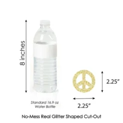 Big Dot Of Happiness Gold Glitter Peace Sign Party Straws - No-Mess Real Gold Glitter Cut-Outs & Decorative 60's Hippie Party Paper Straws - Set Of 24 -Aurora Party Sales GUEST d2099e6e 3c34 4e07 8881 e29e9ad842de