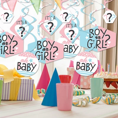 Big Dot Of Happiness Baby Gender Reveal - Team Boy Or Girl Party Hanging Decor - Party Decoration Swirls - Set Of 40 1 Big Dot Of Happiness Baby Gender Reveal - Team Boy Or Girl Party Hanging Decor - Party Decoration Swirls - Set Of 40