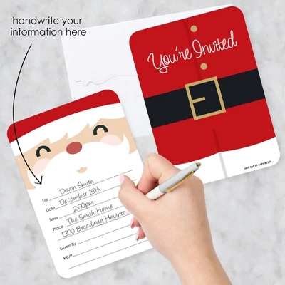 Big Dot Of Happiness Jolly Santa Claus - Shaped Fill-in Invitations - Christmas Party Invitation Cards With Envelopes - Set Of 12 1 Big Dot Of Happiness Jolly Santa Claus - Shaped Fill-in Invitations - Christmas Party Invitation Cards With Envelopes - Set Of 12