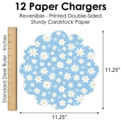 Big Dot Of Happiness Blue Daisy Flowers - Floral Party Round Table Decorations - Paper Chargers - Place Setting For 12 -Aurora Party Sales GUEST d31d4527 5d18 4e8e b24d c7577f7778d3