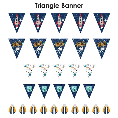 Big Dot Of Happiness Blast Off To Outer Space - DIY Rocket Ship Baby Shower Or Birthday Party Pennant Garland Decoration - Triangle Banner - 30 Pieces 5 Big Dot Of Happiness Blast Off To Outer Space - DIY Rocket Ship Baby Shower Or Birthday Party Pennant Garland Decoration - Triangle Banner - 30 Pieces - Image 5