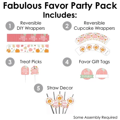 Big Dot Of Happiness Girl Little Pumpkin - Fall Birthday Party Or Baby Shower Favors And Cupcake Kit - Fabulous Favor Party Pack - 100 Pieces 1 Big Dot Of Happiness Girl Little Pumpkin - Fall Birthday Party Or Baby Shower Favors And Cupcake Kit - Fabulous Favor Party Pack - 100 Pieces