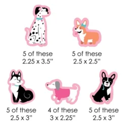 Big Dot Of Happiness Pawty Like A Puppy Girl - Paper Straw Decor - Pink Dog Baby Shower Or Birthday Party Striped Decorative Straws - Set Of 24