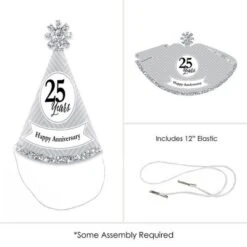 Big Dot Of Happiness We Still Do - 25th Wedding Anniversary - Mini Cone Anniversary Party Hats - Small Little Party Hats - Set Of 8 -Aurora Party Sales GUEST d3d08e91 1357 4010 9770 81625d108096