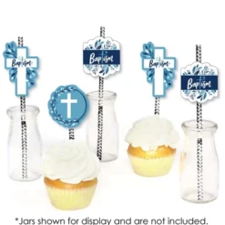Big Dot Of Happiness Baptism Blue Elegant Cross - Paper Straw Decor - Boy Religious Party Striped Decorative Straws - Set Of 24 6 Big Dot Of Happiness Baptism Blue Elegant Cross - Paper Straw Decor - Boy Religious Party Striped Decorative Straws - Set Of 24 -Aurora Party Sales GUEST d4681f5e 1674 4c4e a1f5 177640cb0152