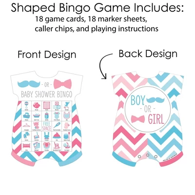 Big Dot Of Happiness Chevron Gender Reveal - Picture Bingo Cards And Markers - Gender Reveal Party Baby Shower Shaped Bingo Game - Set Of 18 2 Big Dot Of Happiness Chevron Gender Reveal - Picture Bingo Cards And Markers - Gender Reveal Party Baby Shower Shaped Bingo Game - Set Of 18 - Image 2
