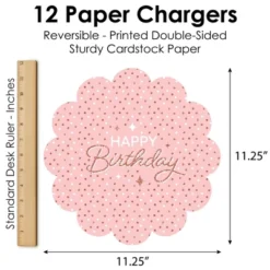 Big Dot Of Happiness Pink Rose Gold Birthday - Happy Birthday Party Round Table Decorations - Paper Chargers - Place Setting For 12 -Aurora Party Sales GUEST d4a528a6 2b0b 4d66 83a5 dab5ae61b91c