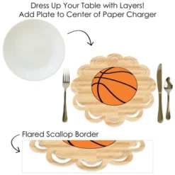Big Dot Of Happiness Nothin’ But Net - Basketball - Baby Shower Or Birthday Party Round Table Decorations - Paper Chargers - Place Setting For 12 -Aurora Party Sales GUEST d50368c2 6405 4b9b 93ab 231afe1ecc81