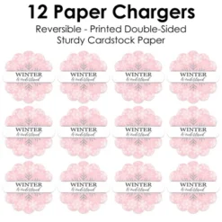 Big Dot Of Happiness Pink Winter Wonderland Holiday Birthday Party And Baby Shower Round Table Decorations - Paper Chargers - Place Setting For 12 -Aurora Party Sales GUEST d51b2183 e803 4c39 8b9d 5adf7db29112