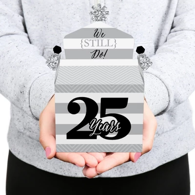 Big Dot Of Happiness We Still Do - 25th Wedding Anniversary - Treat Box Party Favors - Anniversary Party Goodie Gable Boxes - Set Of 12 6 Big Dot Of Happiness We Still Do - 25th Wedding Anniversary - Treat Box Party Favors - Anniversary Party Goodie Gable Boxes - Set Of 12 - Image 6
