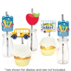 Big Dot Of Happiness Back To School - Paper Straw Decor - First Day Of School Classroom Striped Decorative Straws - Set Of 24 6 Big Dot Of Happiness Back To School - Paper Straw Decor - First Day Of School Classroom Striped Decorative Straws - Set Of 24 -Aurora Party Sales GUEST d5df994b 6946 4756 8d6b 9d80b468b36a