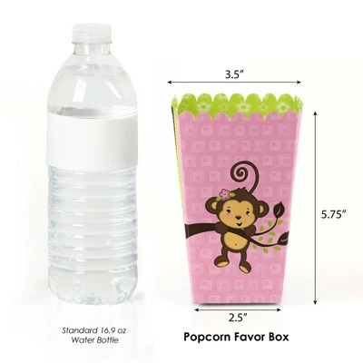 Big Dot Of Happiness Pink Monkey Girl - Baby Shower Or Birthday Favor Popcorn Treat Boxes - Set Of 12 1 Big Dot Of Happiness Pink Monkey Girl - Baby Shower Or Birthday Favor Popcorn Treat Boxes - Set Of 12
