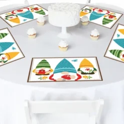 Big Dot Of Happiness Garden Gnomes - Party Table Decorations - Forest Gnome Party Placemats - Set Of 16