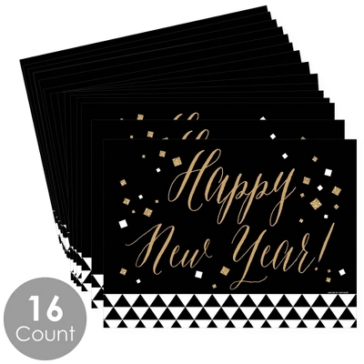 Big Dot Of Happiness New Year's Eve - Gold - Party Table Decorations - New Years Eve Party Placemats - Set Of 16 2 Big Dot Of Happiness New Year's Eve - Gold - Party Table Decorations - New Years Eve Party Placemats - Set Of 16 - Image 2