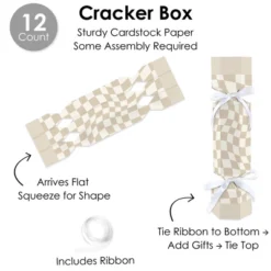 Big Dot Of Happiness Tan Checkered Party - No Snap Party Table Favors - DIY Cracker Boxes - Set Of 12 -Aurora Party Sales GUEST d6e7145d 6d06 4bf1 848e 30c102490bf3