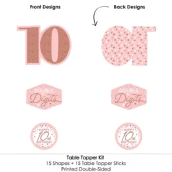 Big Dot Of Happiness 10th Pink Rose Gold Birthday - Happy Birthday Party Centerpiece Sticks - Table Toppers - Set Of 15 -Aurora Party Sales GUEST d77d7931 9e89 4f3b 9960 d4742995ec8c