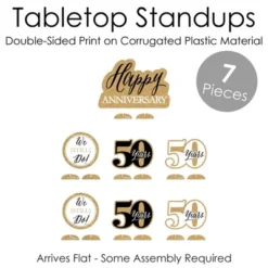Big Dot Of Happiness We Still Do - 50th Wedding Anniversary - Anniversary Party Centerpiece Table Decorations - Tabletop Standups - 7 Pieces -Aurora Party Sales GUEST d8195171 569d 4049 8e41 41b5c5bf0102
