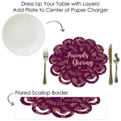 Big Dot Of Happiness Elegant Thankful For Friends - Friendsgiving Thanksgiving Party Round Table Decorations - Paper Chargers - Place Setting For 12 -Aurora Party Sales GUEST d8b59838 5c87 4b36 8a9c 4f9be3b0c837