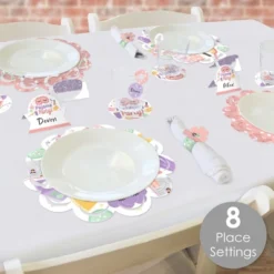 Big Dot Of Happiness Pajama Slumber Party - Girls Sleepover Birthday Party Paper Charger And Table Decorations - Chargerific Kit - Place Setting For 8