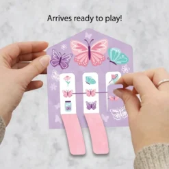 Big Dot Of Happiness Beautiful Butterfly - Floral Baby Shower Or Birthday Party Game Pickle Cards - Pull Tabs 3-in-a-Row - Set Of 12