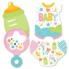 Big Dot Of Happiness Colorful Baby Shower - Baby Bodysuit, Rattle, Bottle, Diaper Decorations DIY Gender Neutral Party Essentials - Set Of 20