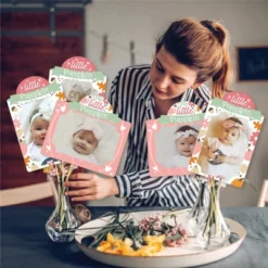 Big Dot Of Happiness Girl Little Pumpkin - Fall Birthday Party Or Baby Shower Picture Centerpiece Sticks - Photo Table Toppers - 15 Pieces