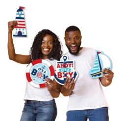 Big Dot Of Happiness Ahoy It's A Boy - Yard Sign And Outdoor Lawn Decorations - Nautical Baby Shower Yard Signs - Set Of 8 -Aurora Party Sales GUEST db870d94 386c 4232 be09 f2a0a0e6c462