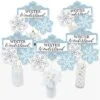 Big Dot Of Happiness Winter Wonderland - Snowflake Holiday Party And Winter Wedding Party Centerpiece Sticks - Table Toppers - Set Of 15