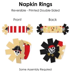 Big Dot Of Happiness Pirate Ship Adventures - Skull Birthday Party Paper Napkin Holder - Napkin Rings - Set Of 24 -Aurora Party Sales GUEST db942167 caeb 41e6 89ea 9771a70ddb8e