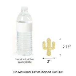 Big Dot Of Happiness Gold Glitter Cactus Party Straws - No-Mess Real Gold Glitter Cut-Outs & Decorative Christmas Cactus Party Paper Straws - 24 Ct -Aurora Party Sales GUEST dc7985f5 9238 4a16 88f1 ece80d5558c8