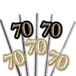 Big Dot Of Happiness Adult 70th Birthday - Gold - Paper Straw Decor - Birthday Party Striped Decorative Straws - Set Of 24 7 Big Dot Of Happiness Adult 70th Birthday - Gold - Paper Straw Decor - Birthday Party Striped Decorative Straws - Set Of 24 -Aurora Party Sales GUEST dcd4cf66 f0b7 4fa9 a589 fffcfd90794c