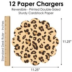 Big Dot Of Happiness Leopard Print - Cheetah Party Round Table Decorations - Paper Chargers - Place Setting For 12 -Aurora Party Sales GUEST dd6b2b5e 4c1c 4b47 805c 231b2676067a