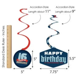 Big Dot Of Happiness Boy 16th Birthday - Sweet Sixteen Birthday Party Hanging Decor - Party Decoration Swirls - Set Of 40 10 Big Dot Of Happiness Boy 16th Birthday - Sweet Sixteen Birthday Party Hanging Decor - Party Decoration Swirls - Set Of 40 -Aurora Party Sales GUEST dd88a86c 3112 44a2 b6fb 74805e19563f