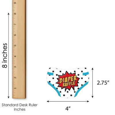 Big Dot Of Happiness Bam Superhero - Diaper Shaped Raffle Ticket Inserts - Baby Shower Activities - Diaper Raffle Game - Set Of 24 2 Big Dot Of Happiness Bam Superhero - Diaper Shaped Raffle Ticket Inserts - Baby Shower Activities - Diaper Raffle Game - Set Of 24 - Image 2
