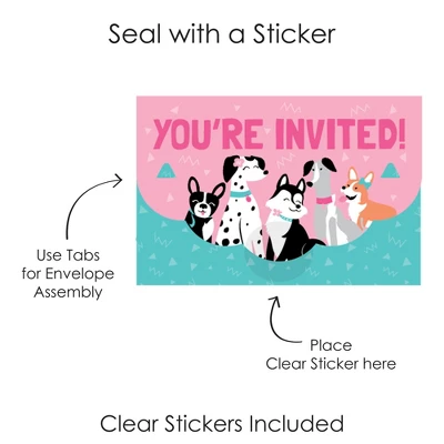 Big Dot Of Happiness Pawty Like A Puppy Girl - Fill-In Cards - Pink Dog Baby Shower Or Birthday Party Fold And Send Invitations - Set Of 8 4 Big Dot Of Happiness Pawty Like A Puppy Girl - Fill-In Cards - Pink Dog Baby Shower Or Birthday Party Fold And Send Invitations - Set Of 8 - Image 4
