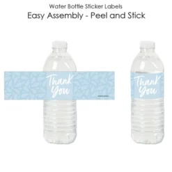 Big Dot Of Happiness Dusty Blue Elegantly Simple - Guest Party Favors Water Bottle Sticker Labels - Set Of 20