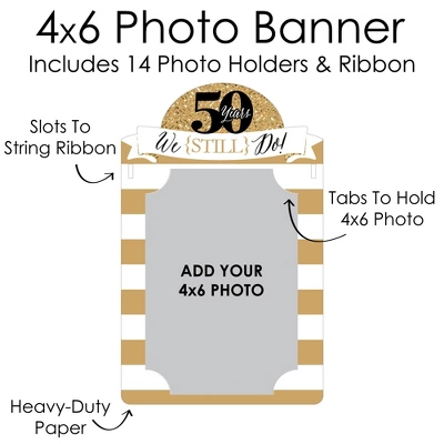 Big Dot Of Happiness We Still Do - 50th Wedding Anniversary - DIY Anniversary Party Decor - Picture Display - Photo Banner 4 Big Dot Of Happiness We Still Do - 50th Wedding Anniversary - DIY Anniversary Party Decor - Picture Display - Photo Banner - Image 4