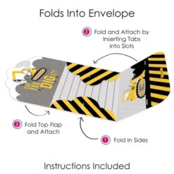 Big Dot Of Happiness Dig It - Construction Party Zone - Fill-In Cards - Baby Shower Or Birthday Party Fold And Send Invitations - Set Of 8 -Aurora Party Sales GUEST dde72ee0 cc31 4423 94ef 8ef518ef3987