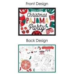 Big Dot Of Happiness Christmas Pajamas - Paper Holiday Plaid PJ Party Coloring Sheets - Activity Placemats - Set Of 16 -Aurora Party Sales GUEST ddf404b4 b11d 424f a01f f5e0cfd0cb50