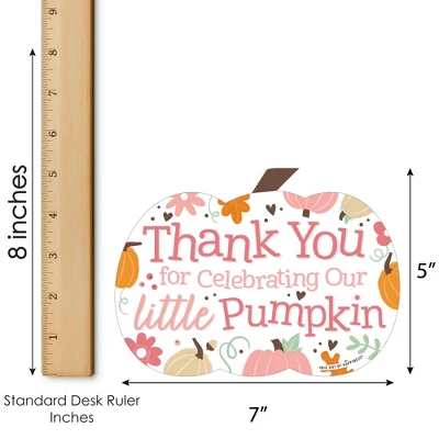 Big Dot Of Happiness Girl Little Pumpkin - Shaped Thank You Cards - Fall Birthday Party Or Baby Shower Thank You Note Cards With Envelopes - Set Of 12 4 Big Dot Of Happiness Girl Little Pumpkin - Shaped Thank You Cards - Fall Birthday Party Or Baby Shower Thank You Note Cards With Envelopes - Set Of 12 - Image 4