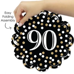 Big Dot Of Happiness Adult 90th Birthday - Gold - Birthday Party Round Table Decorations - Paper Chargers - Place Setting For 12 -Aurora Party Sales GUEST de63dc24 3d69 4f80 af8f 58a6764b0bac