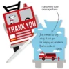 Big Dot Of Happiness Fired Up Fire Truck - Shaped Thank You Cards - Firefighter Baby Shower Birthday Party Thank You Cards With Envelopes - Set Of 12