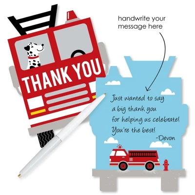 Big Dot Of Happiness Fired Up Fire Truck - Shaped Thank You Cards - Firefighter Baby Shower Birthday Party Thank You Cards With Envelopes - Set Of 12 1 Big Dot Of Happiness Fired Up Fire Truck - Shaped Thank You Cards - Firefighter Baby Shower Birthday Party Thank You Cards With Envelopes - Set Of 12