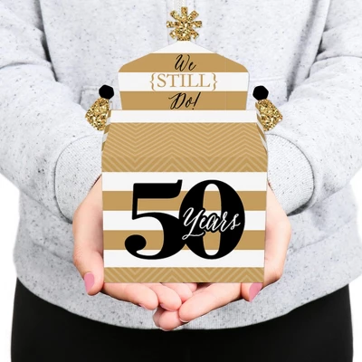 Big Dot Of Happiness We Still Do - 50th Wedding Anniversary - Treat Box Party Favors - Anniversary Party Goodie Gable Boxes - Set Of 12 6 Big Dot Of Happiness We Still Do - 50th Wedding Anniversary - Treat Box Party Favors - Anniversary Party Goodie Gable Boxes - Set Of 12 - Image 6