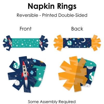 Big Dot Of Happiness Blast Off To Outer Space - Rocket Ship Baby Shower Or Birthday Party Paper Napkin Holder - Napkin Rings - Set Of 24 5 Big Dot Of Happiness Blast Off To Outer Space - Rocket Ship Baby Shower Or Birthday Party Paper Napkin Holder - Napkin Rings - Set Of 24 - Image 5